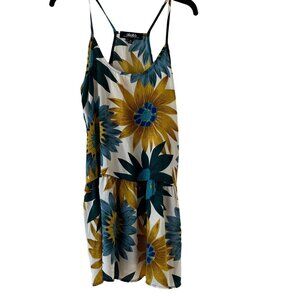 Lulu’s Garden‎ Gandering Green Floral Print Mini Dress Spaghetti Strap Small NWT